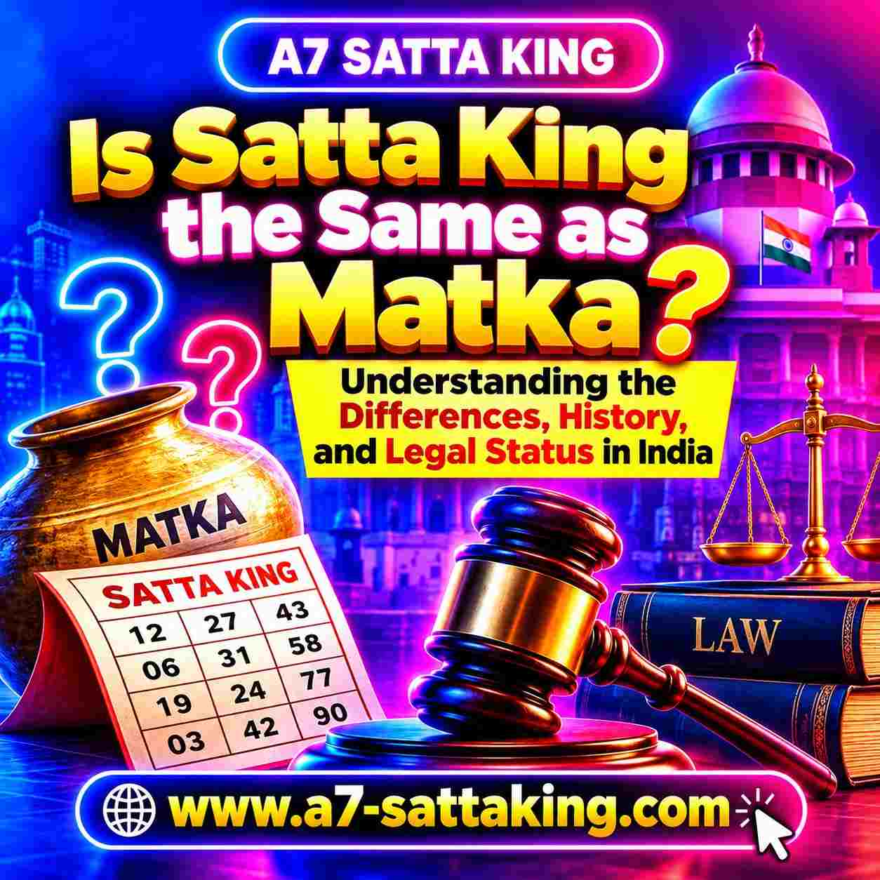 Is Satta King the Same as Matka? History, Differences and Indian Gambling Laws